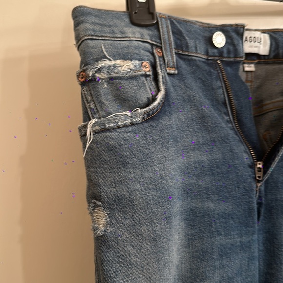 Agolde Kye Jeans size 25, distressed high rise straight leg organic denim - Picture 4 of 8